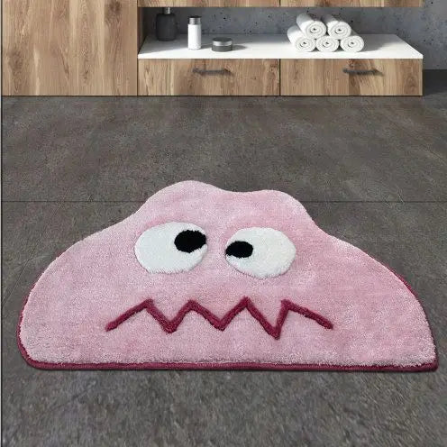 Ihomed Pink Funky Rug for Bedroom Aesthetic Irregular Cute Fluffy Rugs for Nursery Pink Living Room Funky Soft Flannel Home Carpet