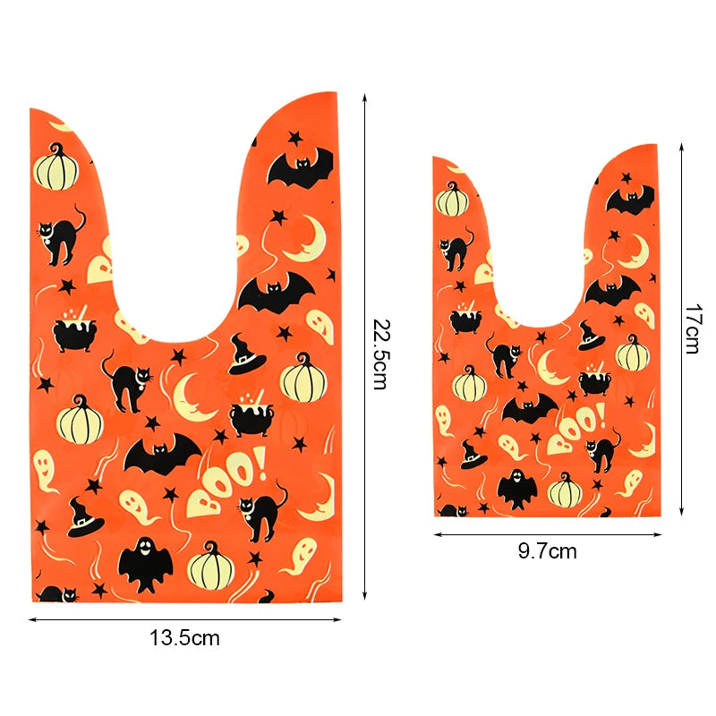 Ihomed 25/50pcs Halloween Cookies Candy Bags Trick Or Treat Ghost Pumpkin Rabbit Ear Snack Gifts Packing Bags For Halloween Party Decor