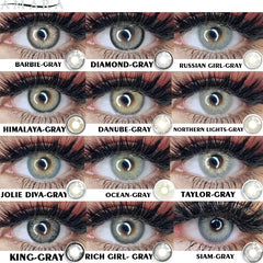 Ihomed 1 Pair GRAY Lenses Anime Accessories Color Contact Lenses for Eyes Comic Tears Eye Fashion Lenses