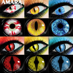 Ihomed Cosplay Color Contact Lenses 1Pair Anime Halloween Makeup Blue Colorful Contact Lens For Eyes Colored Yearly Contacts