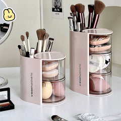 Ihomed Rotating Powder Puff Storage Box Dust-proof Desktop Beauty Egg Air Cushion Rack Multi-layer Lipstick Makeup Brush Storage Rack