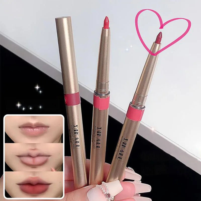 Ihomed Auto Rotate Red Lip Liner Pencil Stick Makeup Long Lasting Lipstick Pencil Waterproof Moisturizing Lipstick Pencil Korean Makeup