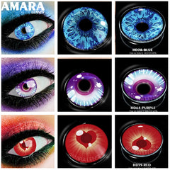 Ihomed 1 Pair Cosplay Color Contact Lenses for Eyes Anime Accessory Red Len Anime Lense Hu tao lenses Genshin Impact Lenses