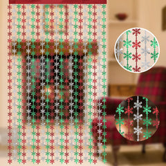 Ihomed Christmas Background Decoration Snowflake Rain Curtain, Holiday Scene Layout, Laser Hanging Decoration