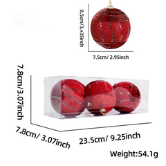 Ihomed Red Christmas Ball Pendant, DIY Accessories, Tree Decoration, Scene Layout, Cross-Border, New Product, 8.5cm