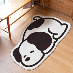 Ihomed Cartoon Dog Rug for Living Room Cute Irregular Animal Carpet Bedside Area Rug Kids Bedroom Soft Flannel Mat Aesthetic Rug Decor