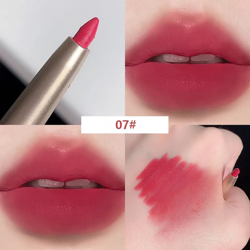 Ihomed Auto Rotate Red Lip Liner Pencil Stick Makeup Long Lasting Lipstick Pencil Waterproof Moisturizing Lipstick Pencil Korean Makeup