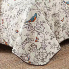 Ihomed 3pcs cotton Bedspread on the Bed flowers and birds printed double bedspreads and coverlets Mattress topper Couple bed quilt set