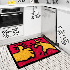 Ihomed Cartoon Tufted Bathroom Mat Soft Area Rug Bathmat Tub Side Floor Water Absorbent Anti Slip Pad Doormat Aesthetic Home Decor