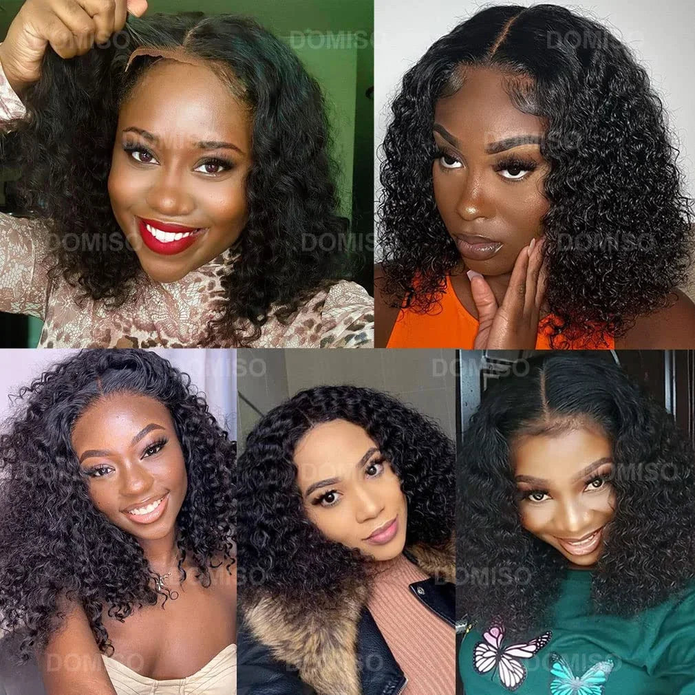 Ihomed Wear and Go Glueless Wig 13x4 HD Lace Front Wigs Deep Wave Short Bob Wig Human Hair Wigs Brazilian Water Wave Lace Frontal Wig