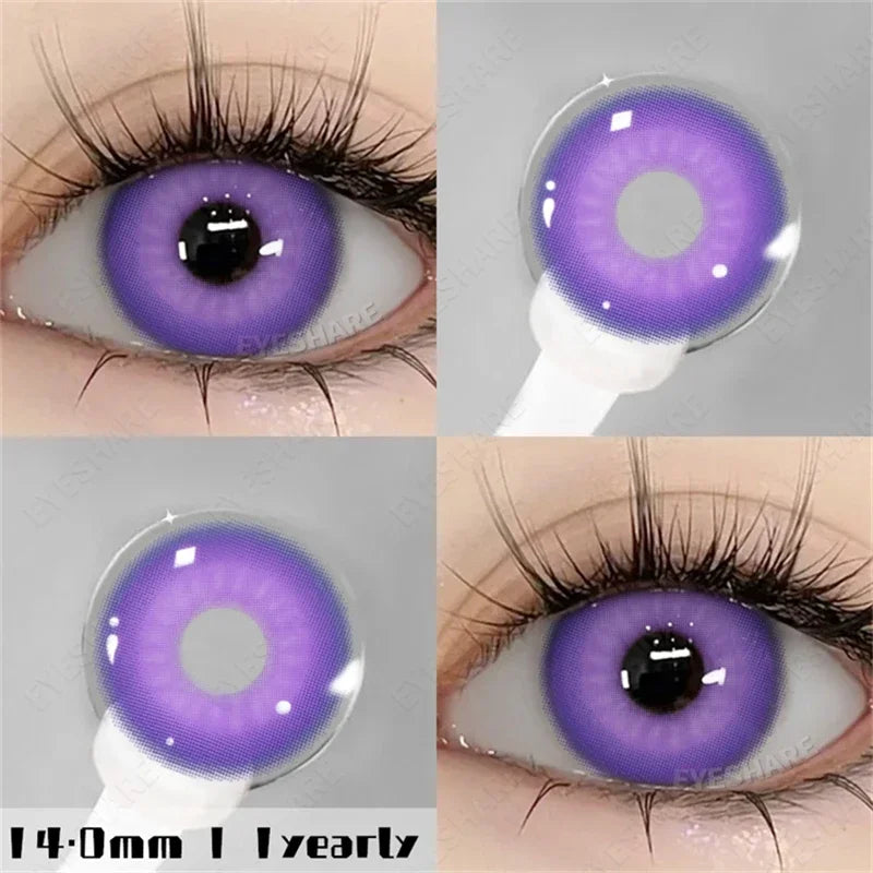 Ihomed New Fashion Color Contact Lenses for Eyes Anime Blue Eyes Contacts Lense Colorful Makeup Eyes Lenses Yearly 2pcs/pair