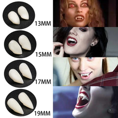 Ihomed 1 Pair Halloween Vampire Teeth Fangs Dentures Prop Party Costume DIY Cosplay Props Fake Teeth Resin Fangs Zombie Masquerade Prop