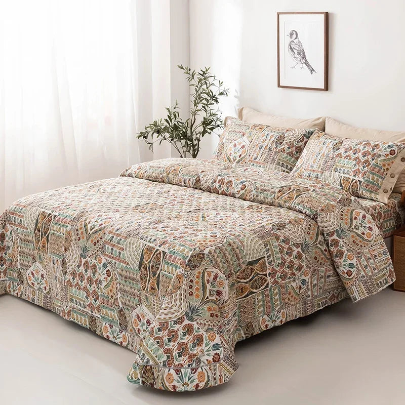 Ihomed High-end cotton Bedspread on the bed plaid Bed cover Mattress topper printed bedspreads & coverlets Couple bed quilt bed sheets