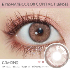 Ihomed Natural Color Contact Lenses for Eyes 2pcs GEM Series Colored Lens Blue Pink Contact Lens Yearly Cosmetic Contact Lens