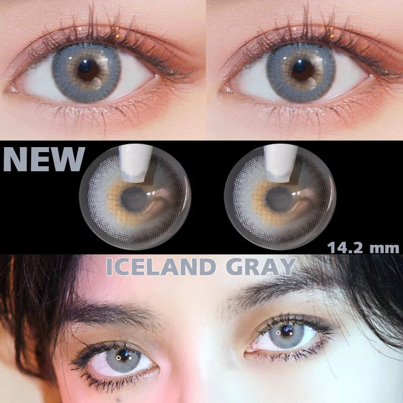 Ihomed Colored Contact Lenses For Eyes Cosmetic Colorful Beautiful Pupil Blue Yearly Color Contact Lens Non Prescription Lens