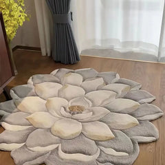 Ihomed Flower Rug Special-Shaped Flower Carpet Soft Floor Mat Pink Peony Art Rug Cushion Rugs Table Living Room Carpet 양탄자