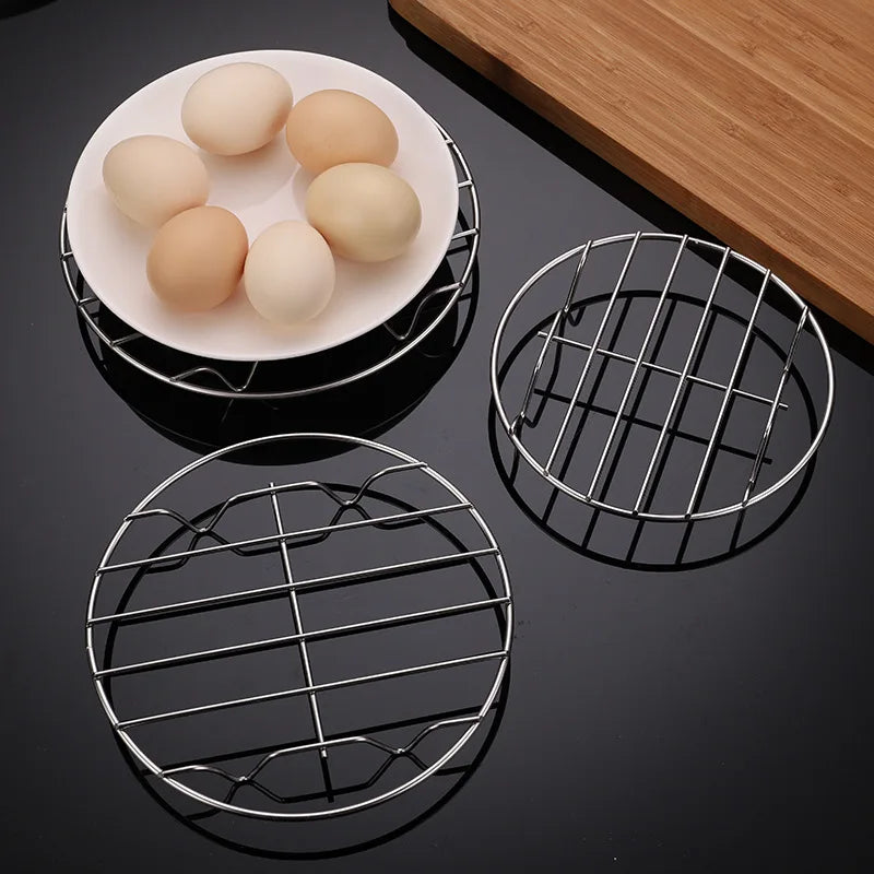 Ihomed 1Pcs Stainless Steel Steamer Rack Multifunction Pot Steaming Tray Dumplings Eggs Grill Stand Kitchen Tableware Cooking Utensils