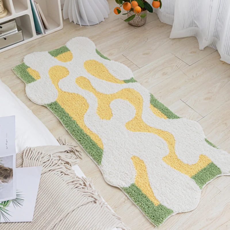 Ihomed Tufting Long Bedside Rug Soft Plushy Clouds Mat Carpet Bathroom Floor Pad Bedroom Doormat Aesthetic Home Room Winter Warm Decor