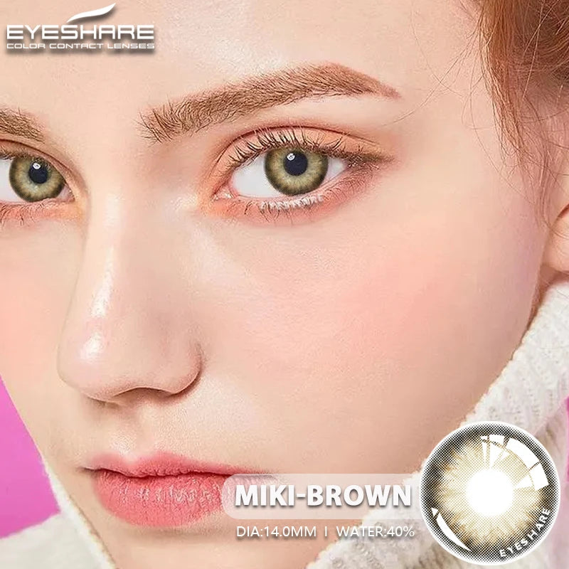 Ihomed Color Contact Lenses 2pcs Colored Contacts for Eyes Brown Colorful Eyes Lenses Yearly Cosmetic Makeup Eye Contacts Lens