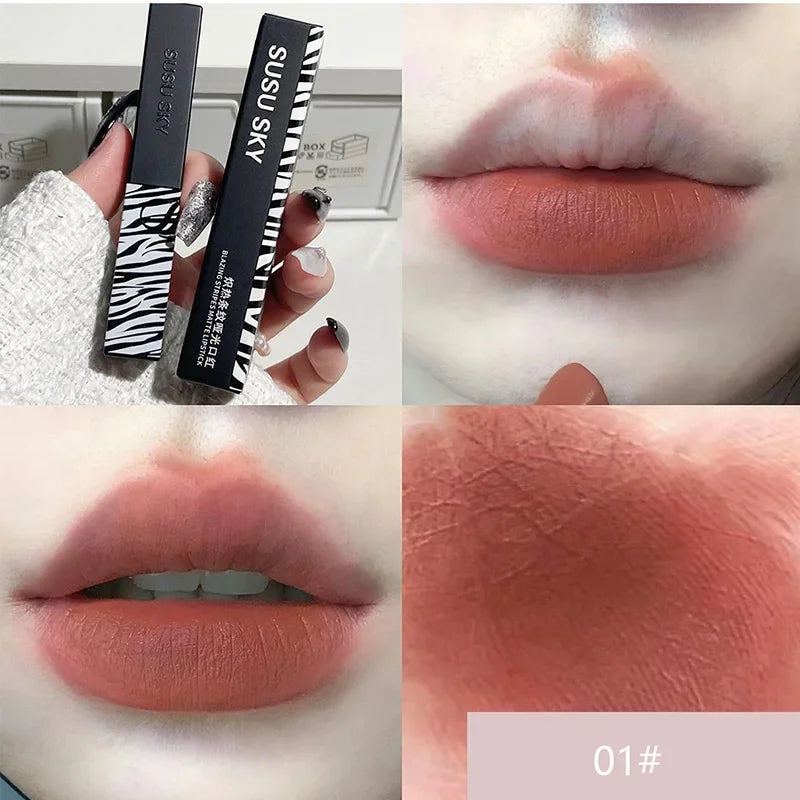 Ihomed 6 Colors Matte  Lipstick Waterproof Easy To Wear Velvet Rose Red Brown Lip Mud Nude Lasting Lip Gloss Lips Makeup Cosmetic