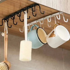 Ihomed Iron 12 Hooks Storage Shelf Wardrobe Cabinet Metal Under Shelves Mug Cup Hanger Bathroom Kitchen Organizer Hanging Rack Holder