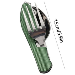 Ihomed 1 set foldable camping utensil-multi-functional knife, fork, spoon combo for outdoor activities camping picnic travel