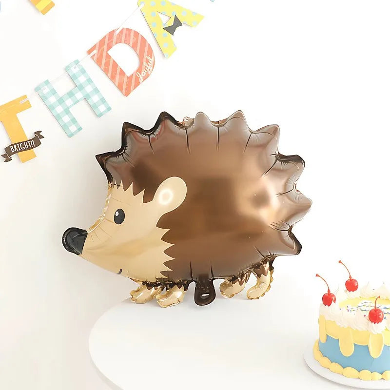 Ihomed 15pcs Gold Number Hedgehog Animal Foil Balloons Birthday Party Decorations Kids Girl Boy 1 2 3 4 5 6 7 8 9 Year Old Supplies 1st