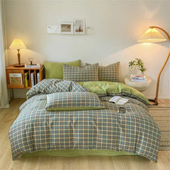 Ihomed Stripe Cotton Bed Linens yarndyed Bedding Sets Ru Europe Queen King Full Family Size (Duvet Cover +Pillowcase)