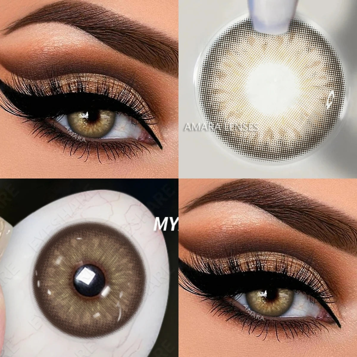 Ihomed brown Contact Lenses 2pcs/pair Color Contact Lens for Eye Color Cosmetic Colored Contact Lens Beauty Pupils Eye Makeup