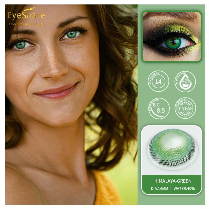 Ihomed 1 Pair(2pcs) Colored Cat Eyes Series Contact Lens for Eyes Yearly Use Cosmetic  Contacts Lenses Eye Color