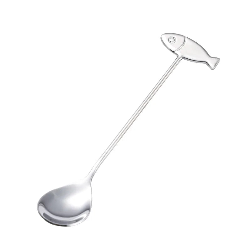 Ihomed Coffee Spoon Lovely Cute Cat Shape Teaspoon Dessert Snack Scoop Ice Cream Mini Spoons Kitchen ToolsTableware 304 Metal