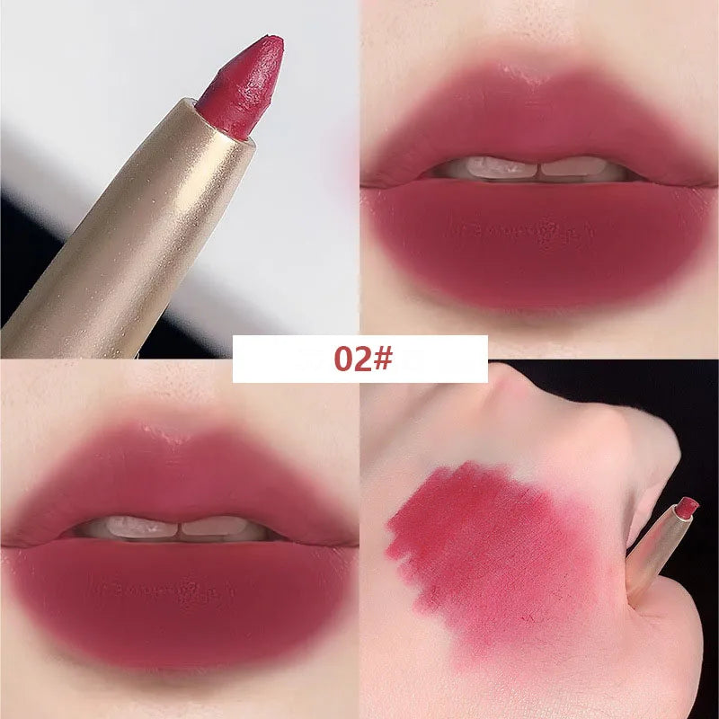 Ihomed Auto Rotate Red Lip Liner Pencil Stick Makeup Long Lasting Lipstick Pencil Waterproof Moisturizing Lipstick Pencil Korean Makeup