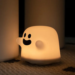 Ihomed LED Night Lights for Children Bedroom Cute Boo Ghost Silicone Lamp Touch Sensor Dimmable Child Holiday Gift Rechargeable