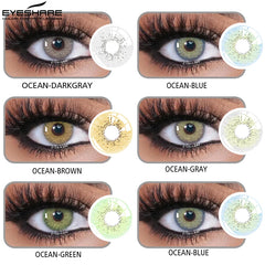 Ihomed 1 Pair Colored Contact Lenses Natural Blue Eye Lenses Brown Contact Green Lenses Fast Delivery Yearly Use Gray Eye Lens