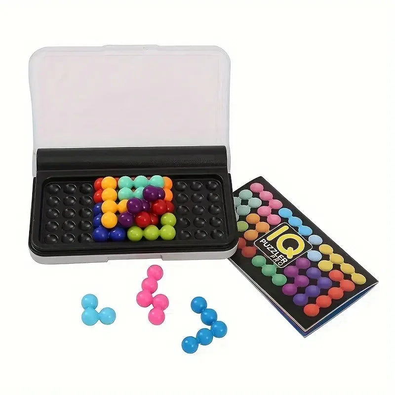 Ihomed 120 Challenges IQ 3D Puzzle Board Game, Classic Wisdom Pyramid Plate Pearl Logical Mind Pyramid Beads Toy Gifts