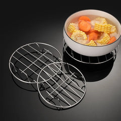 Ihomed 1Pcs Stainless Steel Steamer Rack Multifunction Pot Steaming Tray Dumplings Eggs Grill Stand Kitchen Tableware Cooking Utensils