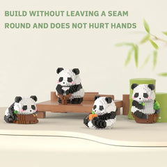 Ihomed Creative DIY Assemable Animal Cute MINI Chinese Style Animal Panda Building Block Educational Boy Toys For Children Model Bricks