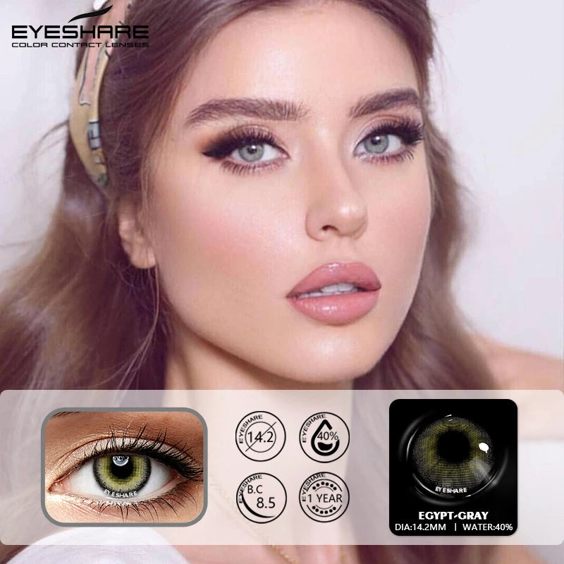 Ihomed Color Contact Lenses for Eyes 2pcs Blue Color Contact Lenses Yearly Cosmetic Contact Lenses  Beauty Makeup Color Lens