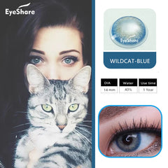 Ihomed 1 Pair(2pcs) Colored Cat Eyes Series Contact Lens for Eyes Yearly Use Cosmetic  Contacts Lenses Eye Color