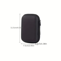 Ihomed 1pc Portable Waterproof Headphone Storage Bag, Data Cable Packing Cube, EVA Protective Case For Travel