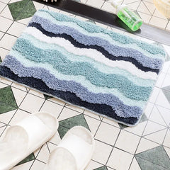 Ihomed 40X60Cm Wave Rug High-Quality Flocking Antislip Carpet Bathroom Blue Sea Tufted Carpet House Decoration Kid Room Bedside Rug