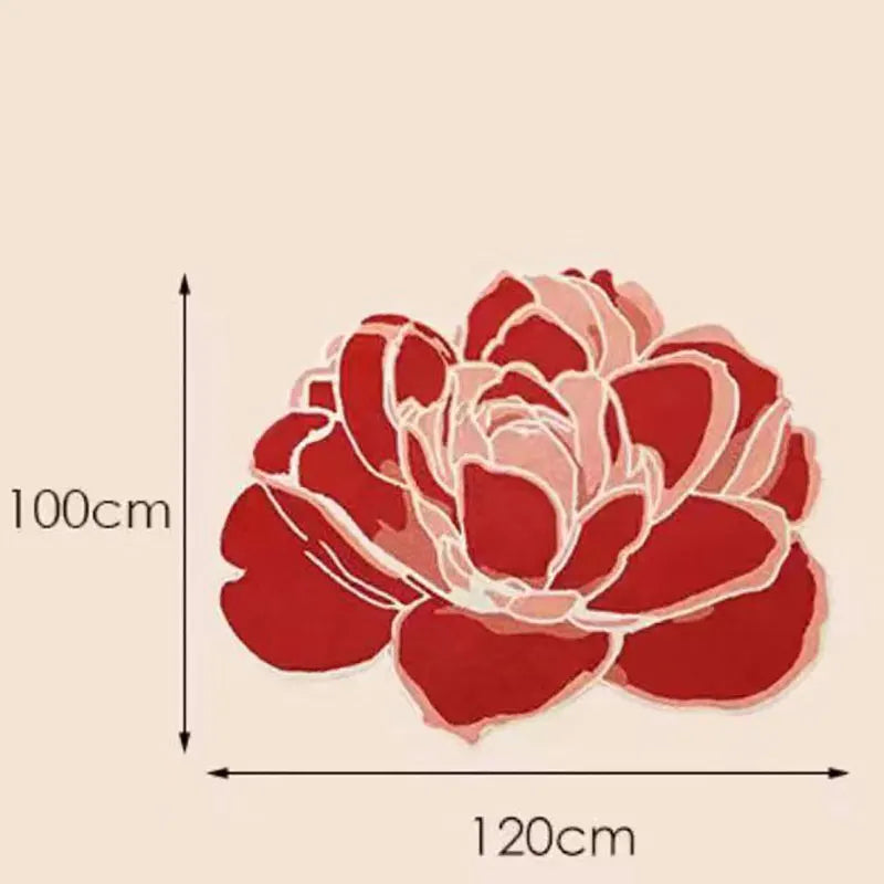 Ihomed 3D Flower Rug Bedroom Home Carpet Large Area Colorful Living Room Flower Thickened Decoration Rug Non-Slip Coffee Table Mat