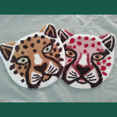 Ihomed Cartoon Leopard Head Carpet Room Decoration Tufted Absorbent Floor Mat Bedroom Kitchen Non-Slip Bathroom Mat Porch Rug