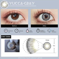 Ihomed Yucca Gray 14.0mm 1 Pair | 1 Year