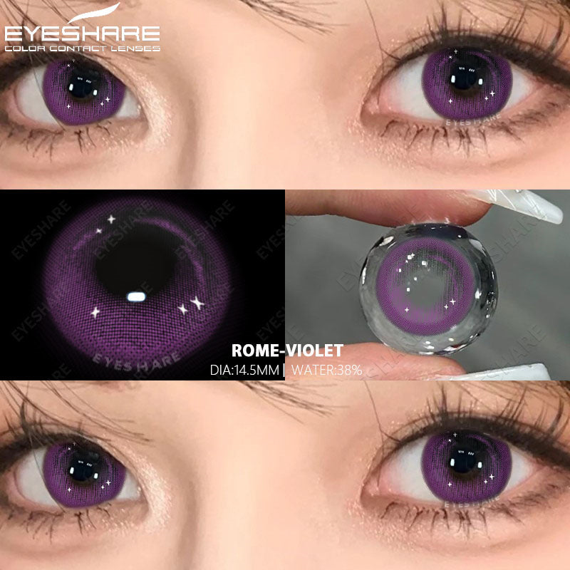 Ihomed 1pair/2pcs Colored Contact Lenses for Eyes Blue Contacts Purple Lenses Cosplay Contact Lenses Yearly Fashion Eye Lenses