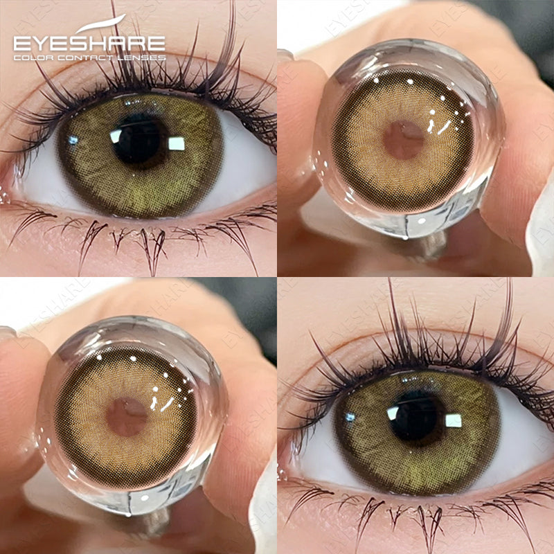 Ihomed  1Pair New Colored Contact Lenses for Eyes Brown Lenses Green Eye Lenses Gray Pupils Yearly Cosmetic Eye Contact Lens