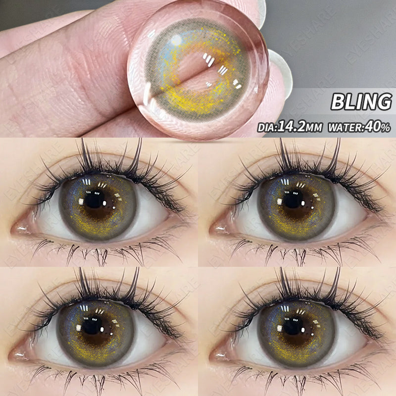 Ihomed  1 Pair Colorcon Korean Lenses Color Contact Lenses for Eyes Purple Lenses Blue Eye Lenses Brown Lenses Yearly Contacts