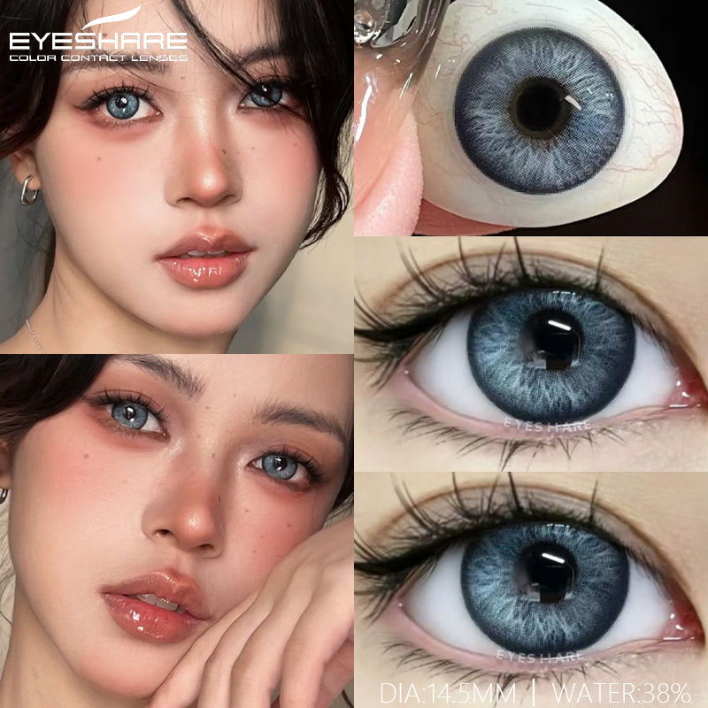 Ihomed  1Pair New Colored Contact Lenses for Eyes Brown Lenses Green Eye Lenses Gray Pupils Yearly Cosmetic Eye Contact Lens