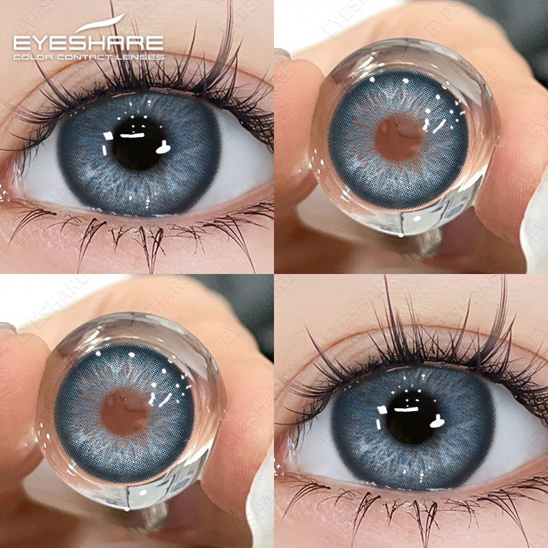 Ihomed  1Pair New Colored Contact Lenses for Eyes Brown Lenses Green Eye Lenses Gray Pupils Yearly Cosmetic Eye Contact Lens