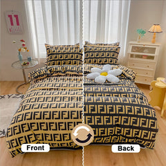 Ihomed 3/4pcs Duvet Cover Set Queen Size Geometric Bedding Ser for Kids Boys and Girls Polyester Print Quilt Cover Bed Soft Reversible